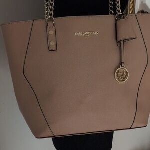 Karl Lagerfeld Chic Brown Tote Bag